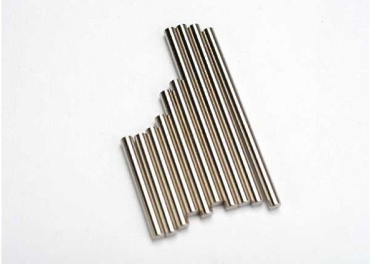 Комплект осей рычагов для модели JATO Suspension pin set, complete (hardened steel, front &amp; rear), 3x27mm (4), 3x35mm (2), 3x52mm (4) - TRA5521